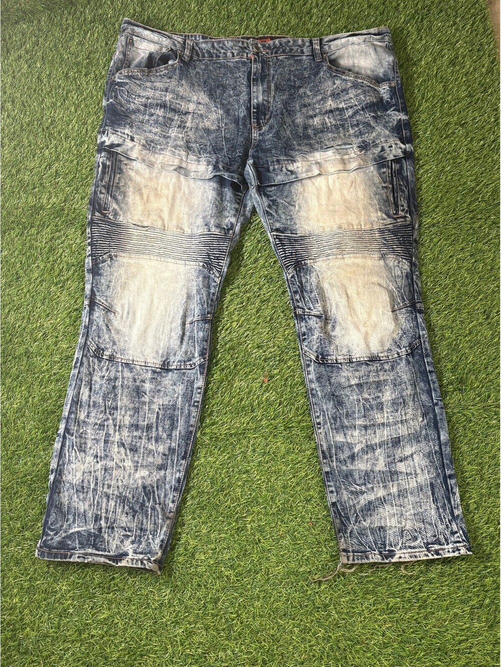 Copper Rivet Mens Distressed Skinny Jeans Blue Denim Size 46 33